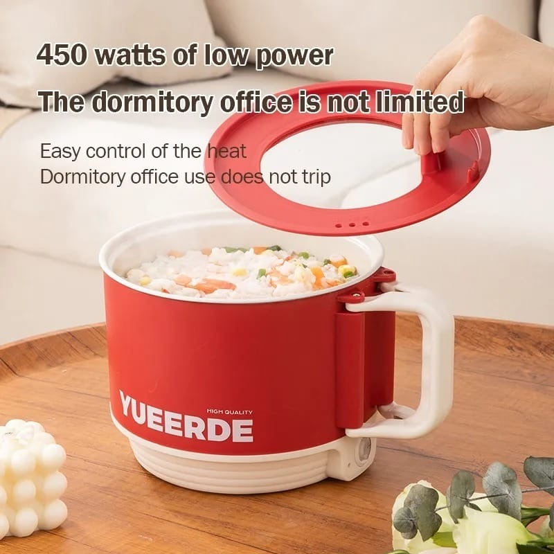 Portable Electric Hot Pot Non-stick Frying Pan Quick Noodle Cooker Mini Pot for Home Dorm Office 1-2 People